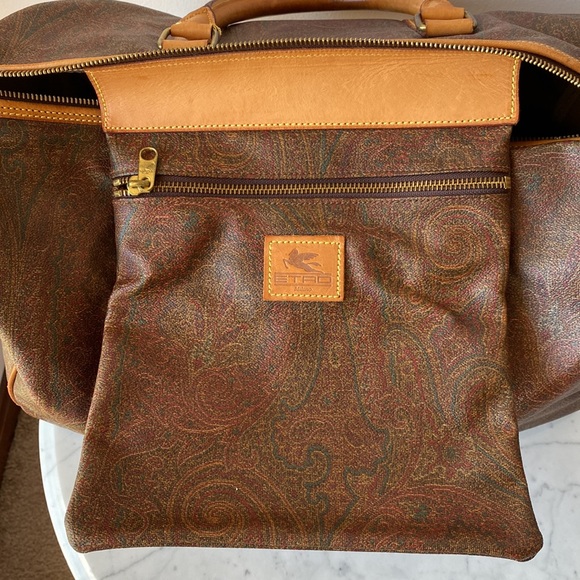 Authentic ETRO Milano Boston Bag Travel Tote Paisley Weekender - Picture 10 of 14